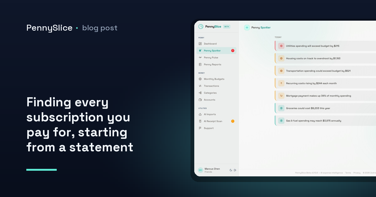 Finding every subscription you pay for, starting from a statement file