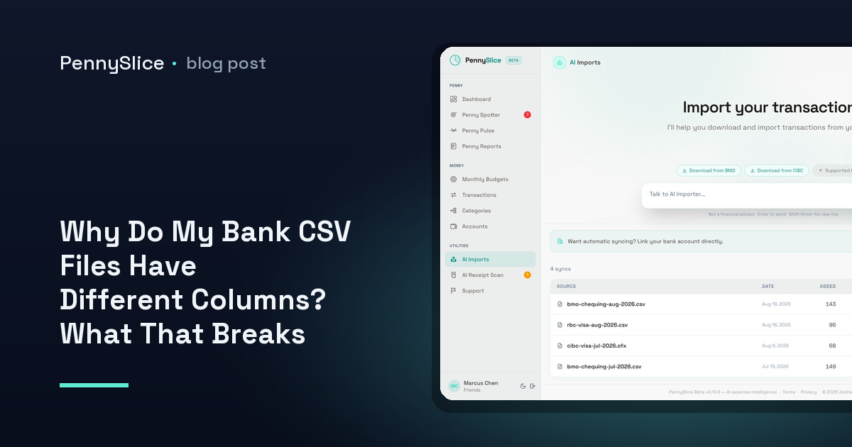 Why Do My Bank CSV Files Have Different Columns? What That Breaks and How to Merge Them Anyway